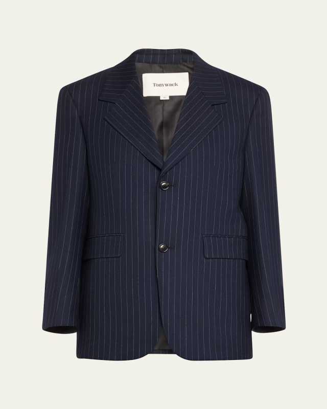 Oversized Pinstripe Wool Jacket